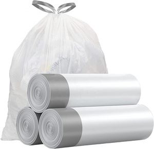 Bolsas de basura con cordón de 13 galones Bolsas de cocina altas Material reciclado Bolsas de basura desechables Rollo para cocina y residuos domésticos - Product Image 5