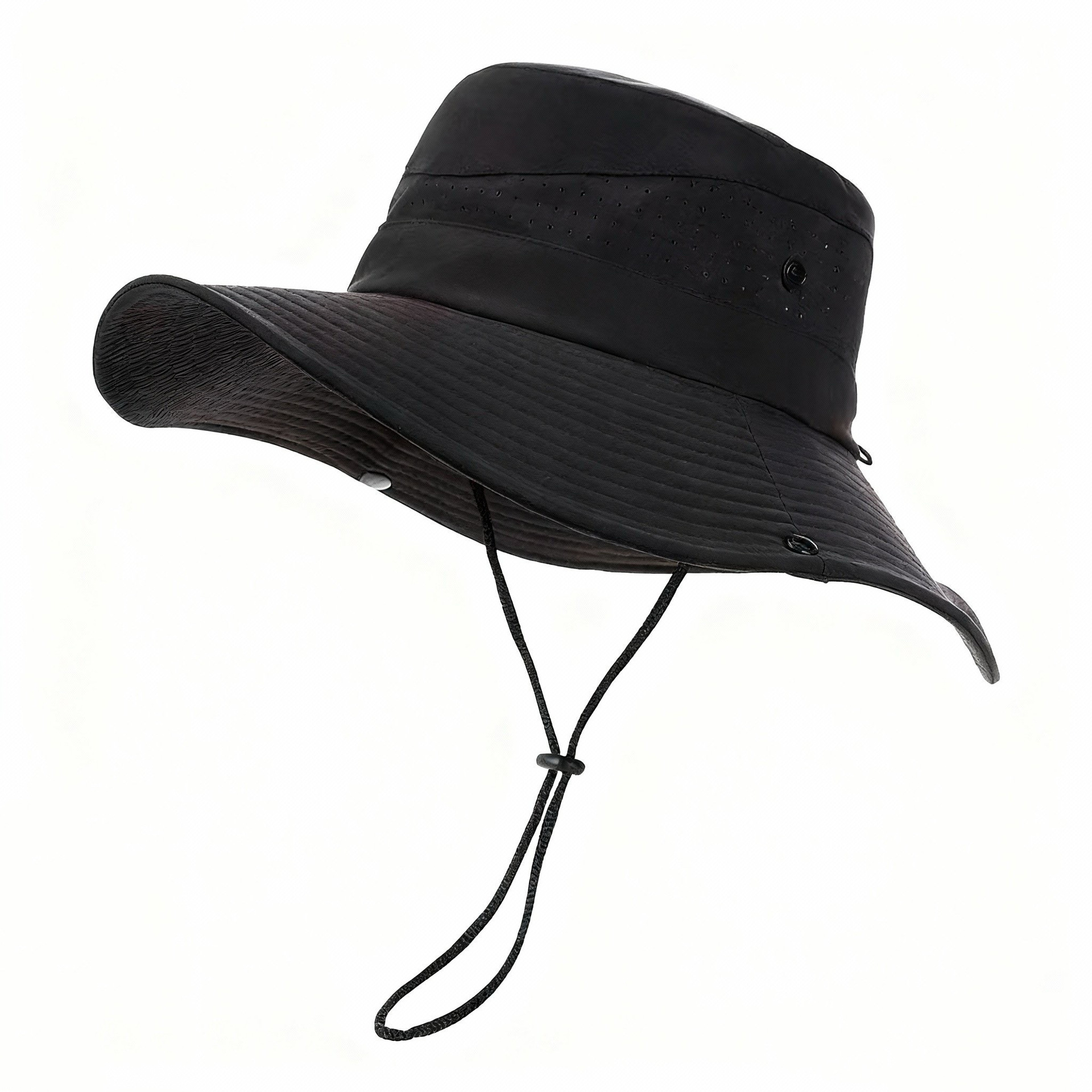 Cappello da pescatore nero traforato