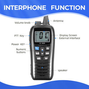 Taşınabilir iki yönlü 5W yüksek güç deniz Walkie Talkie Vhf radyo su geçirmez uzun menzilli IC M25 el Vhf deniz radyo - Product Image 6