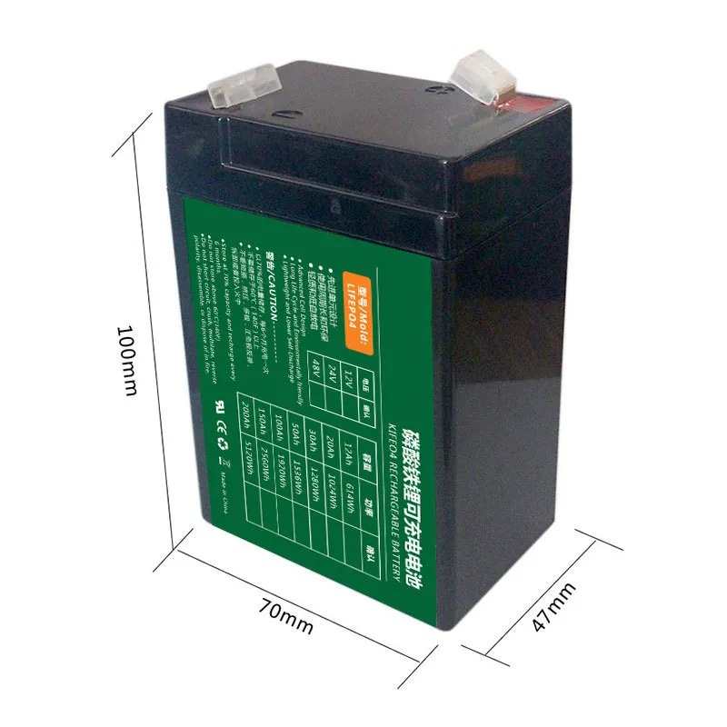 High quality rechargeable 6v 6ah lifepo4 lithium ion battery pack for solar energy system