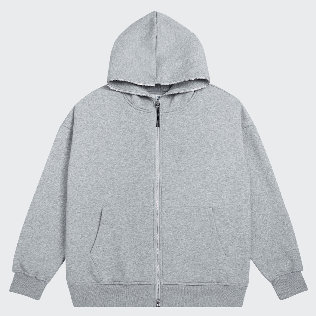 Sweat à Capuche Full Zip-Gris