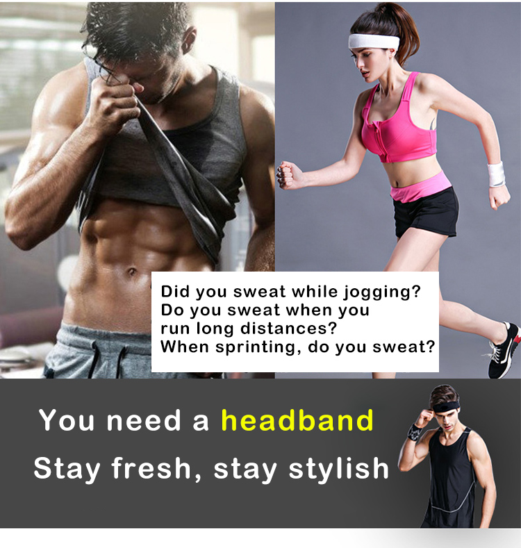 NATUDON 2022 Custom Logo Tennis Badminton Beauty Gym Head Sweat Band Sport Yoga Headbands