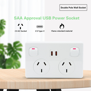 SAA承認10AホームGPO住宅用電気壁ソケット3.6Aデュアルタイプ-C 2ギャングオーストラリアパワーポイントスイッチソケット - Product Image 5