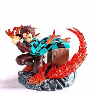 Demon Slayer Kimetsu No Yaiba 15cm PVC Statue Kamado Tanjirou Anime Figure Cartoon <strong>Toy</strong> Style