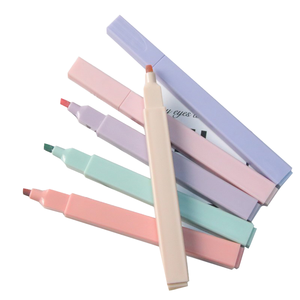 可定制马卡龙彩色迷你荧光笔记号笔套装男女学校用斜笔尖 - Product Image 2