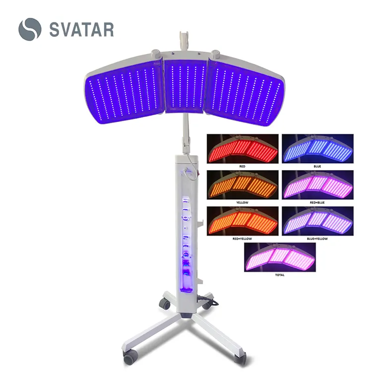 صورة سفاتار علاج ديناميكي pdt بالضوء الحيوي لنمو الشعر ضوء led 7 ألوان علاج البشرة علاج حب الشباب لآلة التجميل