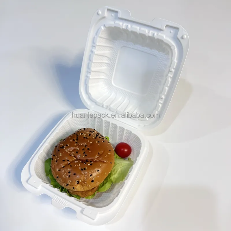 Miễn phí Mẫu 9x6 "dùng một lần sinh thái thân thiện mfpp thức ăn nhanh bao bì lò microwavable vỏ sò ăn trưa container hộp