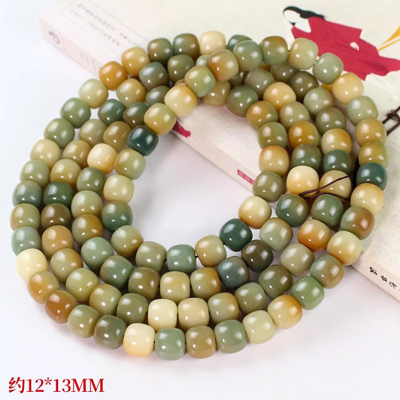 108 perles de tonneau de citron vert, 12*13MM chacune