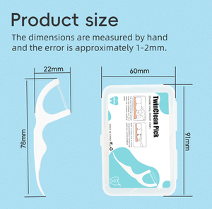 Filo interdentale ortodontico a doppio filo raccogli la cura orale Twinclean scivola facilmente tra i denti flossars dentali per adulti 50 conteggi - Product Image 2