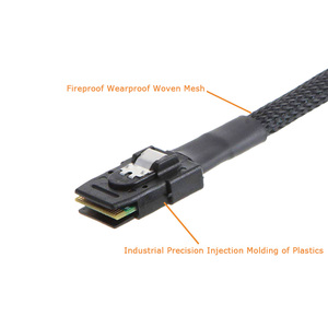 MINI SAS SFF-8087ไปยัง4 90 ° SATA ฮาร์ดดิสก์แบบแข็งคอมพิวเตอร์เซิร์ฟเวอร์ฮาร์ดดิสก์12Gbps สายข้อมูลบวกแกนทองแดงชุบเงิน - Product Image 3
