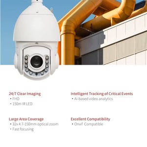 Cámara PTZ IR de 5 pulgadas con zoom de 2MP y 32x con seguimiento automático inteligente con análisis de video y zoom automático