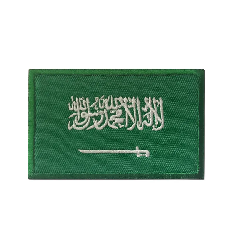 Remendo personalizado bordado da arábia saudita, atacado, chapéu, roupas, braçadeira, ferro
