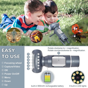 Portable <strong>Microscope</strong> Kit for Kids 2&quot; LCD Kids <strong>Microscope</strong> <strong>with</strong> Prepared Slides, Windows PC Compatible, STEM Educational Toys for - Product Image 3