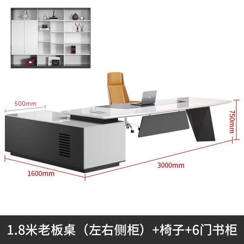 Bureau et chaise de direction de 1,8 m, classeur de 2,4 m