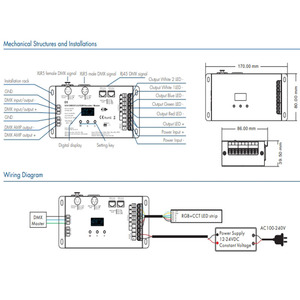 D5(5 Pin) 5 canali 6A 12-24VDC DMX512 RDM Decoder DMX Master RGB Controller LED Pwm Dimmer a tensione costante per luce a LED - Product Image 4