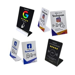 Pvc Nfc Stand Tap Cards Sticker Google Review Nfc Stand Table Display Qr <strong>Code</strong> - Product Image 3