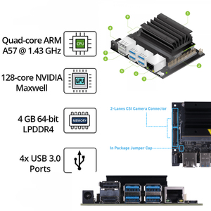 Yapay zeka AI bilgisayar NVIDIA Jetson Nano B01 4GB geliştirici kiti için derin öğrenme robotları