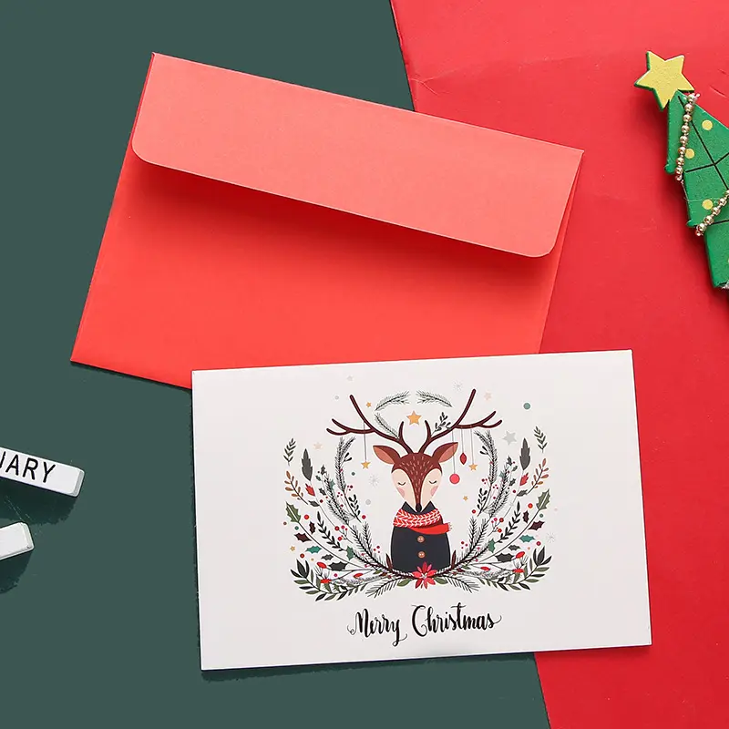 RR Donne lley Fold New Year Beste Wünsche Weihnachten Kraft papier karten Nette Weihnachts mann Weihnachts bevorzugungen liefert Geschenk gruß karte