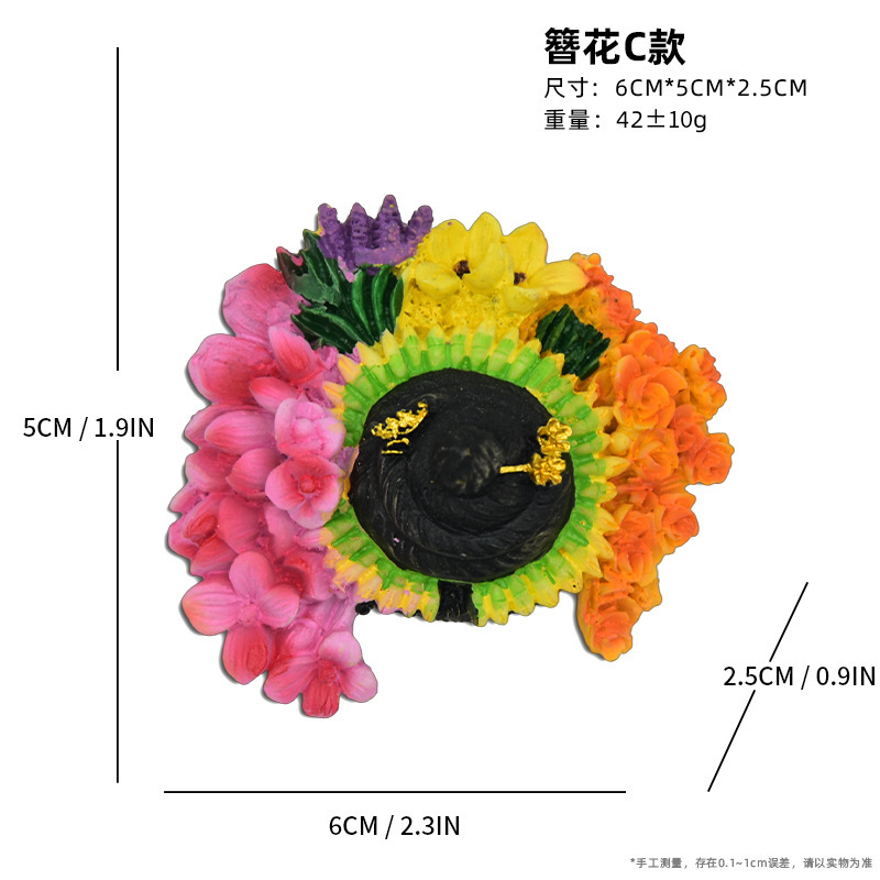 Imán para refrigerador estilo horquilla floral c