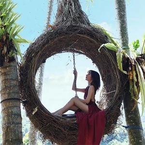 Bali yuva daybed turizm fotoğraf sahne ins tarzı Web Celeb yaratıcı rattan hamak otel tatil asılı büyük kuş yuva salıncak - Product Image 3