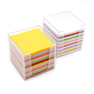 400 hojas de color estándar europeo Memo/Bloque de papel/anuncio de impresión completa nota pegajosa en caja de plástico