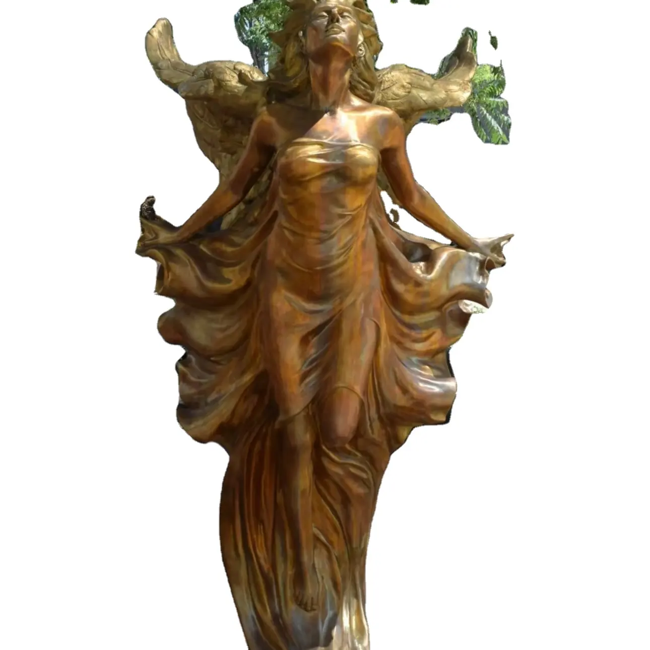 Vendita calda della fabbrica su misura di alta qualità colata a grandezza naturale donna statua d'angelo bronzo statua antica