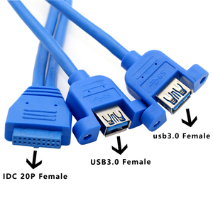 Nueva placa base Usb3.0 Idc 20Pin Usb 19Pin a Dual Usb 3,0 20Pin un punto dos adaptador Usb convertidor Cable divisor
