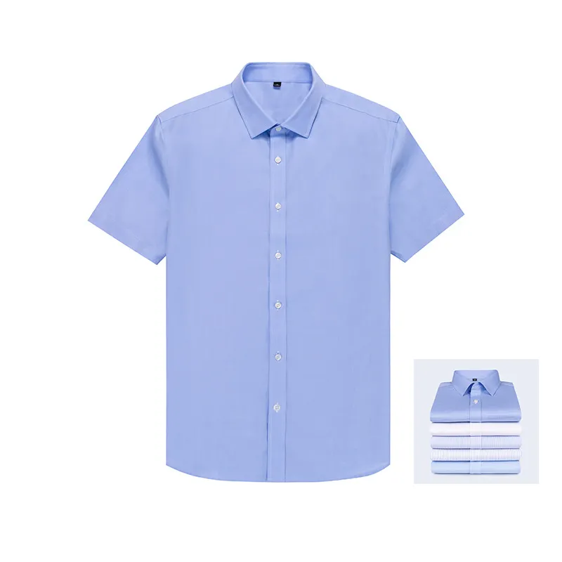 25 opções de manga curta 100% algodão rts camisa formal masculina social sem ferro vestido para homens