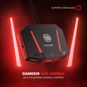 อะแดปเตอร์ VX2 gamesir VX aimbox แป้นพิมพ์เมาส์ควบคุมคอนโซลแปลงสำหรับ XB0X ชุด x/s XB0X หนึ่ง/PS4/นินเทนโดสวิตช์