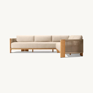 Bán Buôn Xu Hướng Ngoài Trời Đồ Nội Thất Gỗ Tếch Sofa Đặt Khách Sạn Gỗ Tếch Ghế Phòng Chờ Ngoài Trời Gỗ Tếch Sợi Dây Thừng Đồ Nội Thất - Product Image 5
