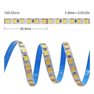 High Density 2000K 6000K Tunable Double Color 5054 102leds 24V 8mmPCB Changeable 60LEDS High CRI Dynamic 5050 CCT <strong>LED</strong> Strip - Product Image 2