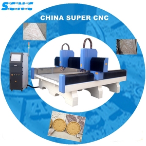Supercnc mármol granito porcelana Tombstone 3D enrutador de doble cabeza CNC máquina de grabado para piedra - Product Image 1