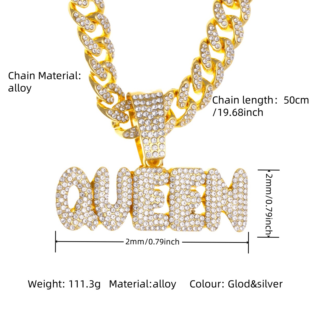 Collier pendentif reine en or