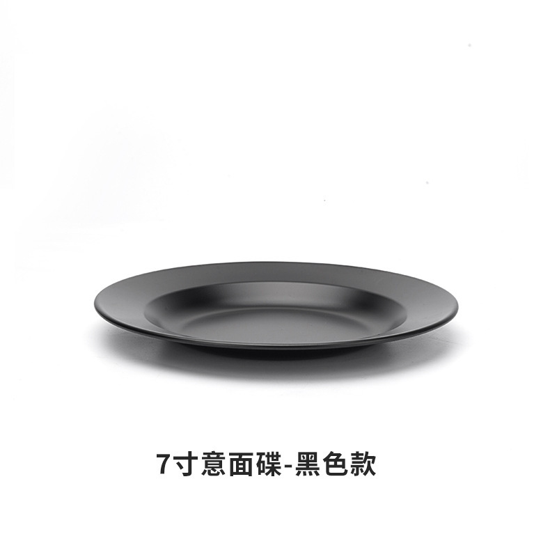 Plat à pâtes 7 pouces - noir, 18*2cm
