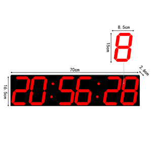 Orologio digitale a Led Oversize con Display a Led largo 27 "con Dimmer automatico per montaggio a parete enorme Timer per il conto alla rovescia con telecomando - Product Image 2