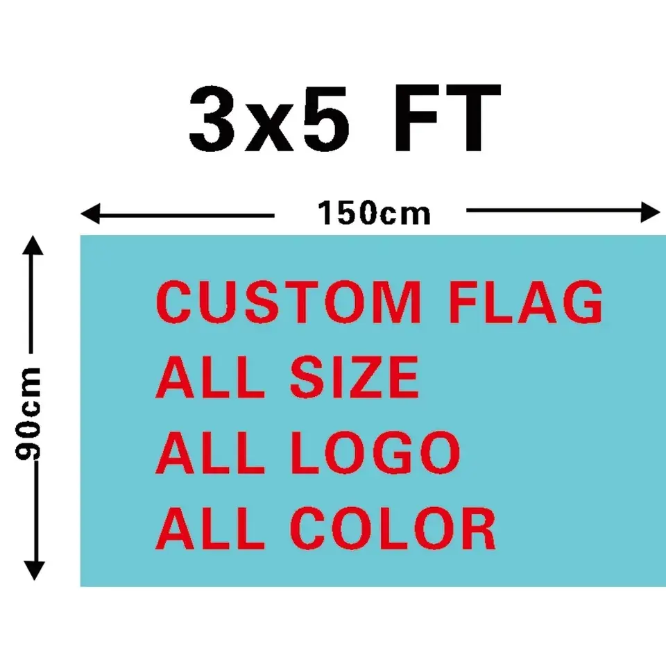 Bandiera 3x5 ft su misura bandiera pubblicitaria con stampa a doppia faccia 100% bandiera personalizzata in poliestere