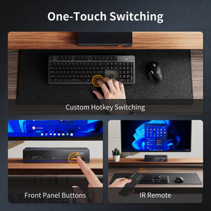 TESmart Conmutador KVM de 2 Puertos USB 3,0 HDMI 8K 60HZ para 2 Ordenadores 1 Monitor Soporte Red Gigabit EDID 4K 144HZ KVM Gaming Dock - Product Image 5