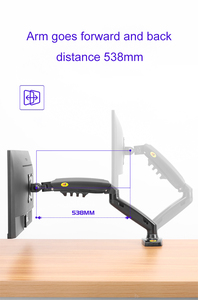 <strong>NB</strong> F80 Desktop Gas Spring 17-30&quot; LCD LED Monitor Holder Loading 2-9 Kgs Full Motion Display Stand Monitor <strong>Mount</strong> Arm - Product Image 4