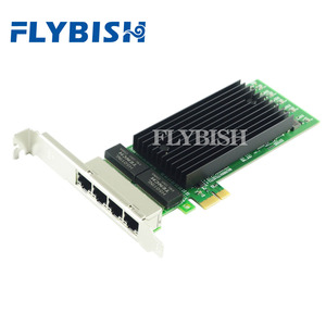 NEW PCI Express <strong>Network</strong> Card 82576 EB/<strong>GB</strong> 4 Port PCIE X1 Gigabit Ethernet <strong>10</strong>/100/1000Mbps LAN Adapter Controller Wired NA82576-T4 - Product Image 1