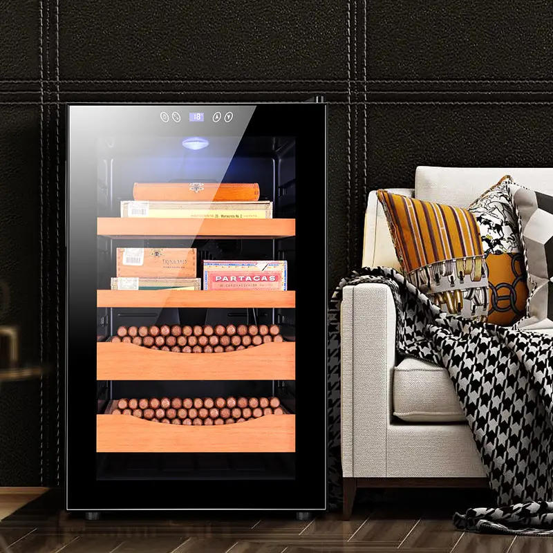 Manchester Electronic luxury wood display cigar humidor cabinet custom logo