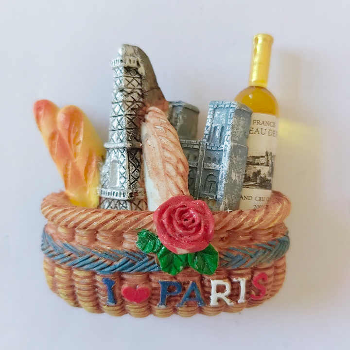 18 סגנונות שרף 3D מקרר מגנט תיירות מגדל איפל לחם צרפתי מזכרת מדבקות פסל מקרר מגנט