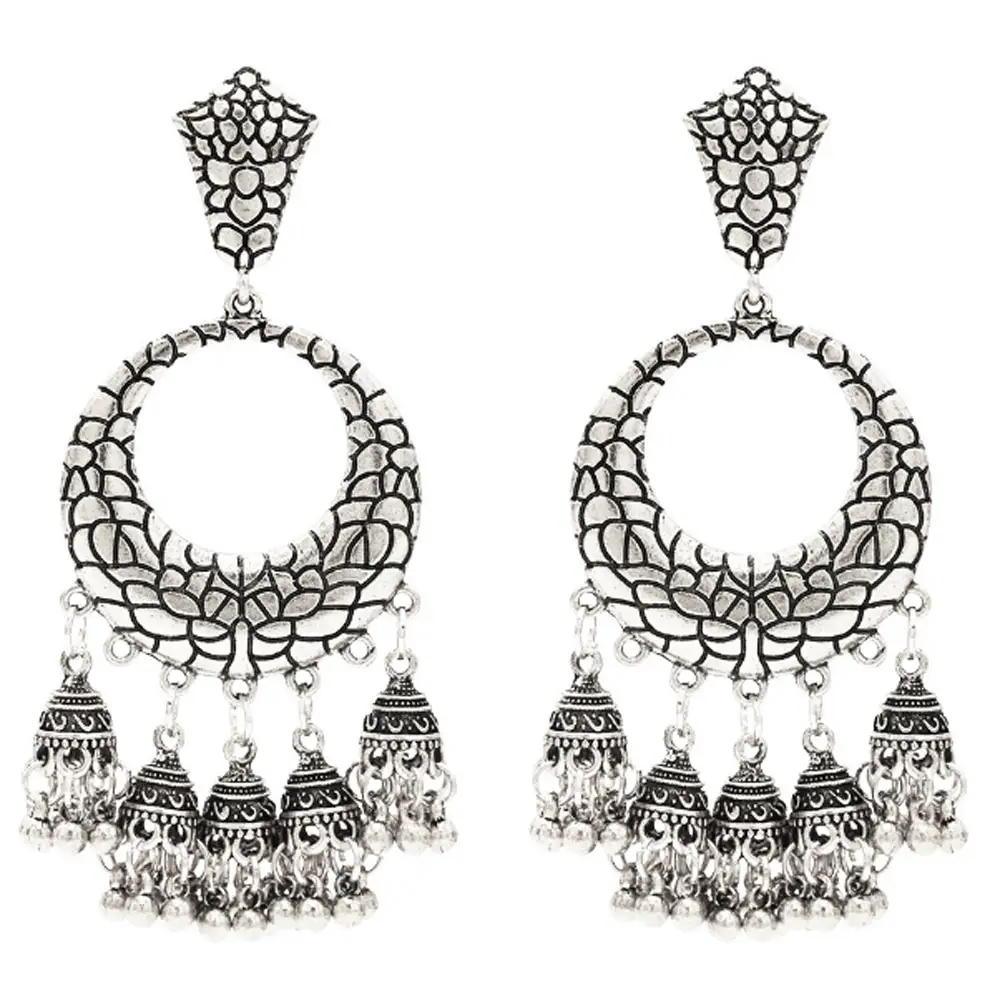 All'ingrosso tradizionale fantasia a buon mercato di moda indiana oro etnico pakistani jhumki jhumka orecchini a cerchio per le donne