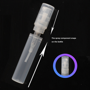 Portátil de Viagem Mini 3ml Vazio Claro Preto Branco Plástico PP Amostra Tester Crimp Spray Decant Colônia Perfume Garrafa Embalagem