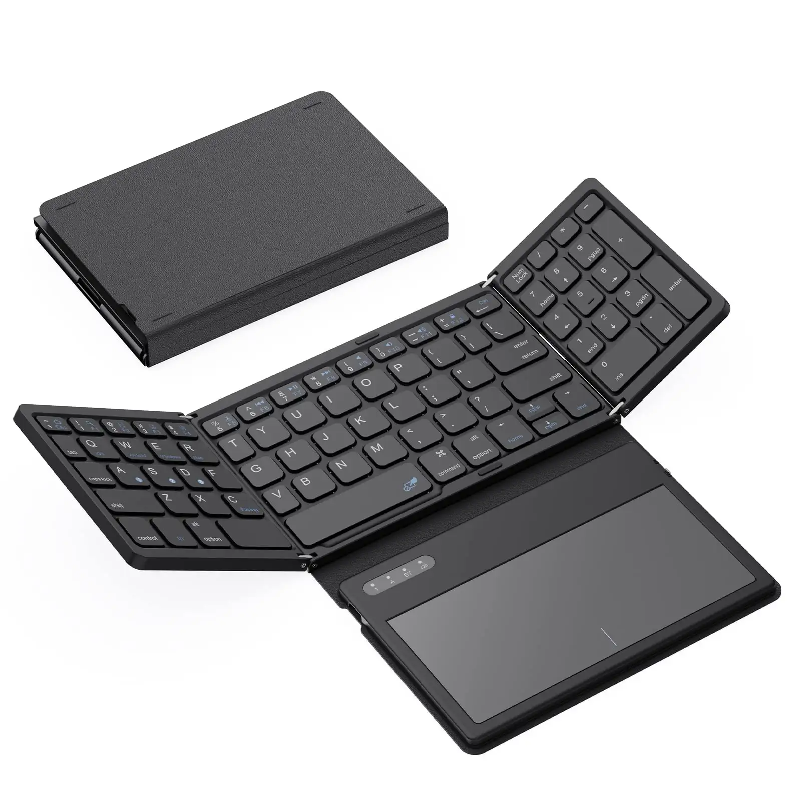 3 channels portable keyboard ultra thin foldable infinite keyboard and mouse foldable flexible keyboard with touchpad for ipad