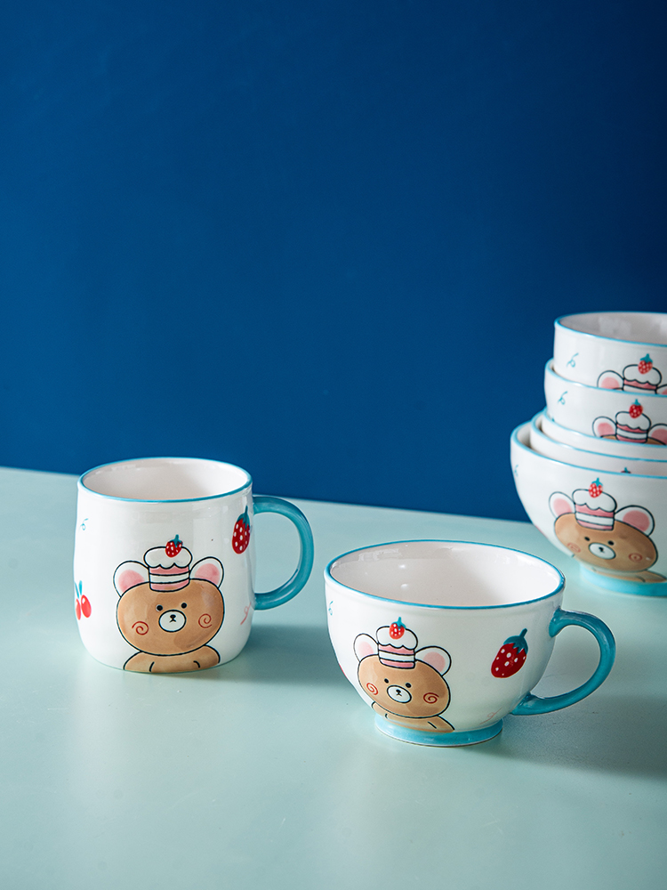 Hot sale little bear decal promotion ceramic porcelain China gift bake dish bakeware bowl plate soup bowl set dinnerware sets