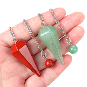 Reiki şifa için vinasyon-Dowsing kuvars boncuk için zincir ile taş kristal piramit sarkaç kolye - Product Image 3