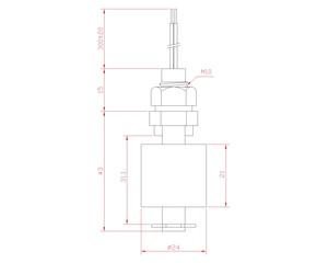 WOW Interruptor de nivel de flotador M10 Rosca Instalación vertical Sensor de nivel de líquido - Product Image 3