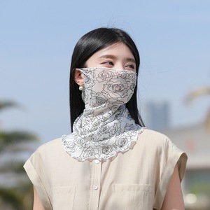 女性用小型ポリエステルスカーフプルオーバー薄い日焼け防止ベール秋冬ネックマスク夏日焼け防止スカーフ