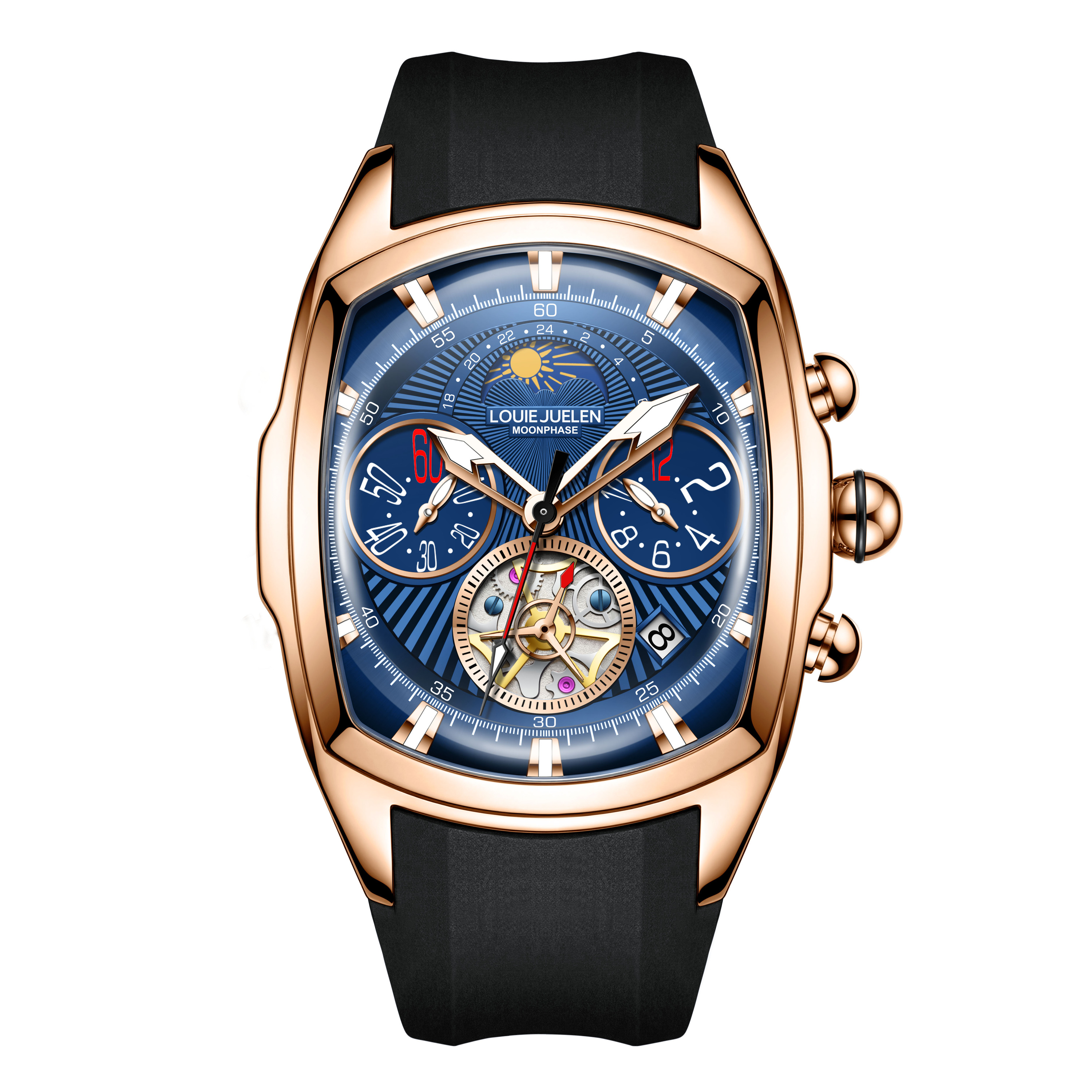 Rose Gold Case Blue Face