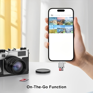 USB C微型sd卡读卡器，带锌合金外部的C型至微型sd卡适配器，适用于TF微型sd卡的便携式sd卡读卡器 - Product Image 3